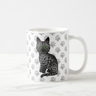 Rauchige ägyptische Mau Süße Cartoon-Katze Illustr Kaffeetasse
