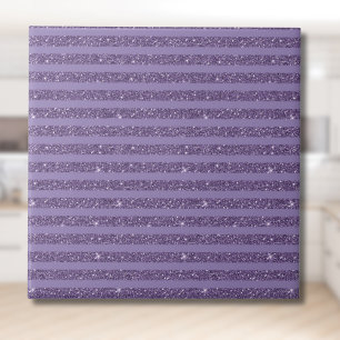 Rauchige Pflaume Glitter Style Horizontale Streife Fliese