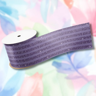 Rauchige Pflaumen-Glitter-Optik-Horizontale Streif Satinband