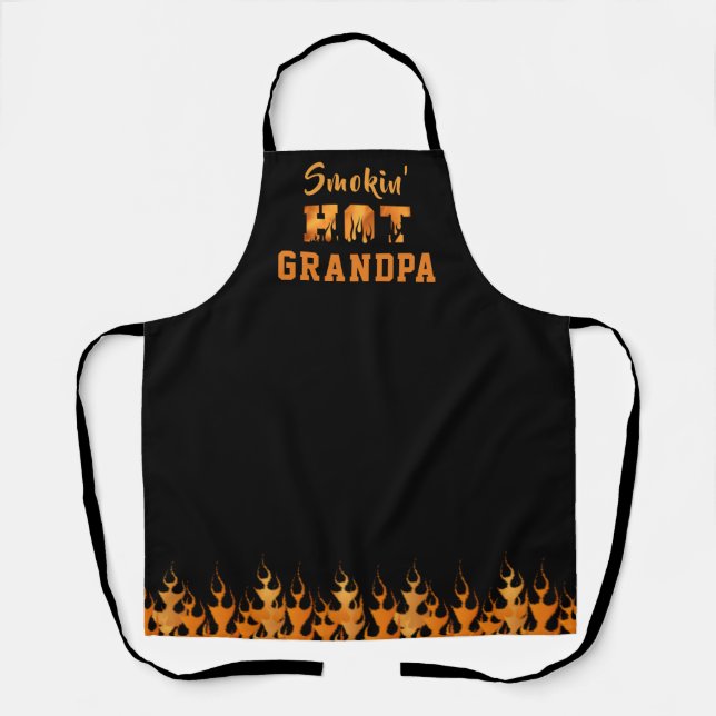 RAUCHIN' HOT GRANDPA Barbeque Smoker Flamme Schürze (Vorderseite)