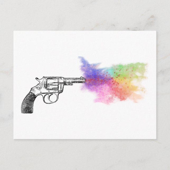 Rauchpistole der Liebe: Regenbogen: Postkarte (Vorderseite)