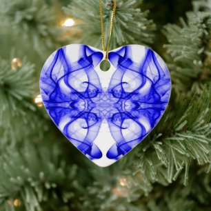 Rauchschwaden in Blau auf Weiß Keramikornament
