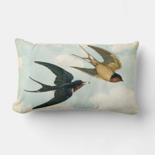 Rauchschwalbe Vogel frisst einen Bug Natur Flug ge Lendenkissen