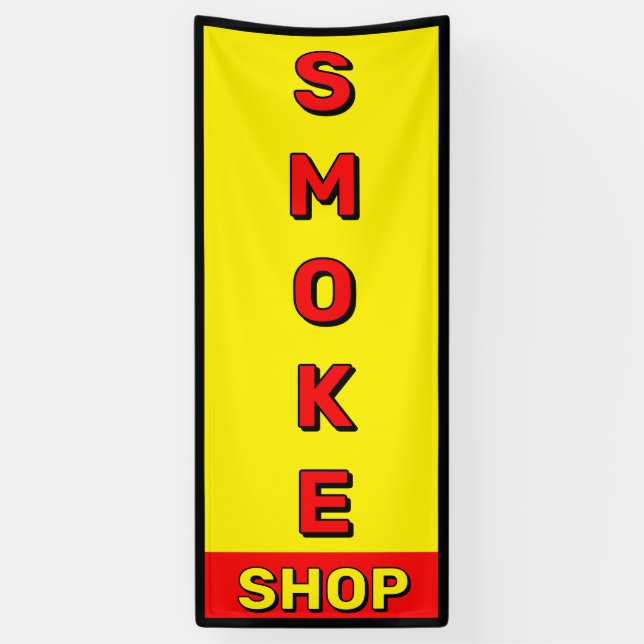 Rauchshop Rot-Gelb-Schwarzwerbung Banner (Vertikal)