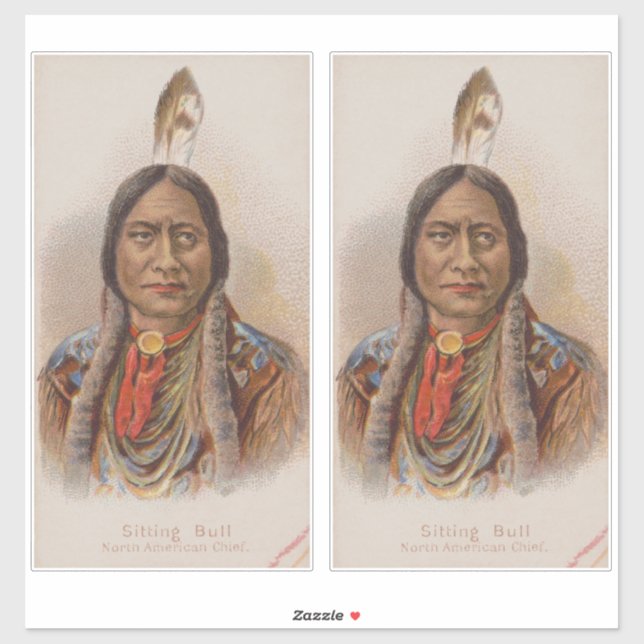 Rauchsignale: Lakota-Indianerschiff sitzt Bull Aufkleber (Blatt)