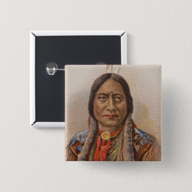 Rauchsignale: Lakota-Indianerschiff sitzt Bull Button (Vorne & Hinten)
