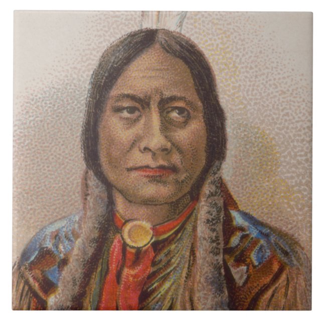 Rauchsignale: Lakota-Indianerschiff sitzt Bull Fliese (Vorderseite)