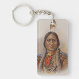 Rauchsignale: Lakota-Indianerschiff sitzt Bull Schlüsselanhänger