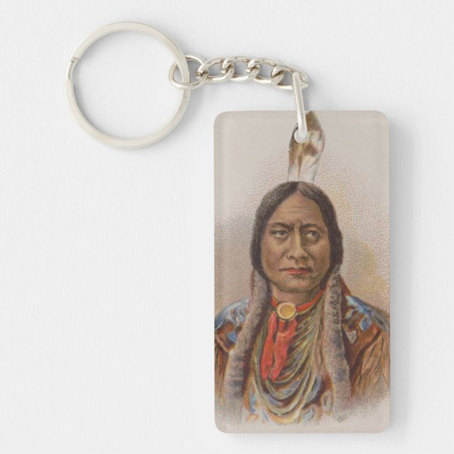 Rauchsignale: Lakota-Indianerschiff sitzt Bull Schlüsselanhänger (Vorderseite)