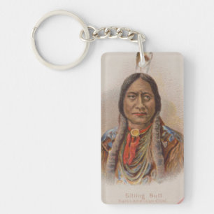 Rauchsignale: Lakota-Indianerschiff sitzt Bull Schlüsselanhänger