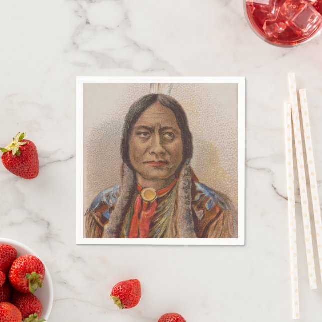 Rauchsignale: Lakota-Indianerschiff sitzt Bull Serviette (Beispiel)