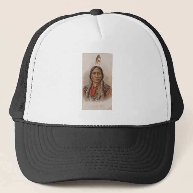 Rauchsignale: Lakota-Indianerschiff sitzt Bull Truckerkappe (Vorderseite)