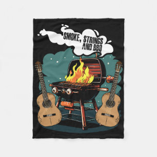 Rauchstränge und Grillen Musiker Western Country M Fleecedecke