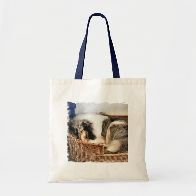 Raue Collie-Kunst-Geschenke Tragetasche (Vorne)