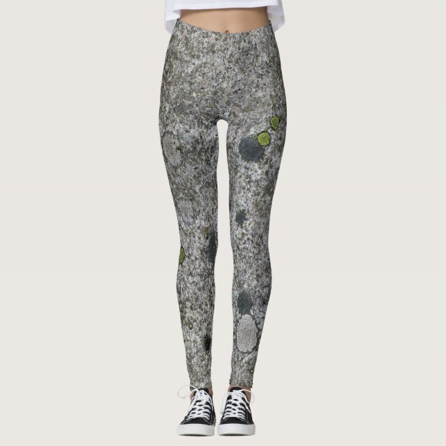Raue Geologie-graue Granit-Felsenbeschaffenheit Leggings (Vorderseite)