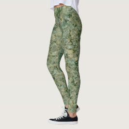 Raue Geologie-neutrale grüne Felsen-Beschaffenheit Leggings