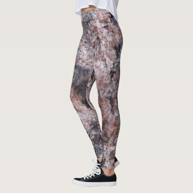 Raue Geologie-Pinkish Felsen-Beschaffenheits-Foto Leggings (Links)