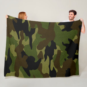 Raue grüne Camouflage-militärische Fleecedecke
