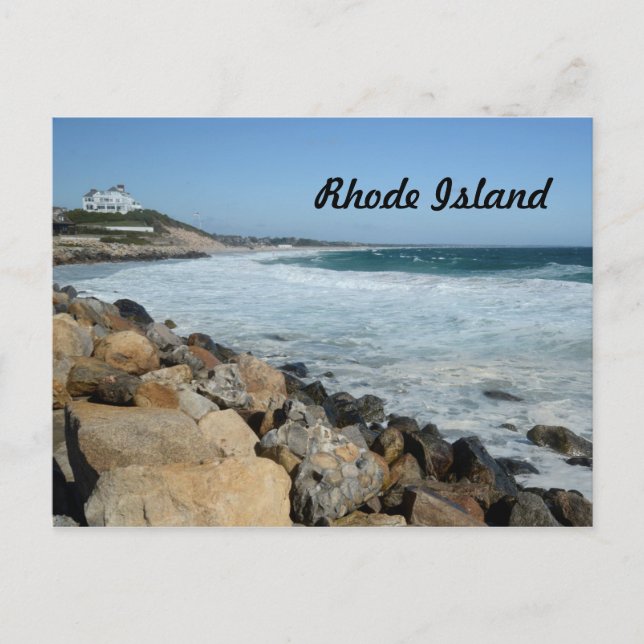 raue Küste auf der Insel Rhode Postkarte (Vorderseite)