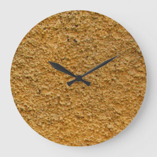 Raue rohe Beton gelbe Bau-Wand keine Stellen Große Wanduhr