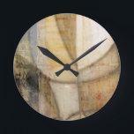 Raue strukturierte Erdton-Malerei Runde Wanduhr<br><div class="desc">Eine Visions-Studioschaffung,  diese raue strukturierte Erdtonmalerei ist- von den herbstlichen Farben voll. Creme,  Braun und Tan werden in verschiedene Formen durch starke Linien geschnitten. Personifizieren Sie ein Zazzle Produkt mit diesem großen Druck heute!</div>