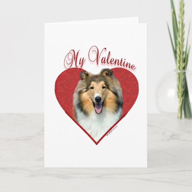 Rauer Collie mein Valentinsgruß Feiertagskarte (Vorderseite)
