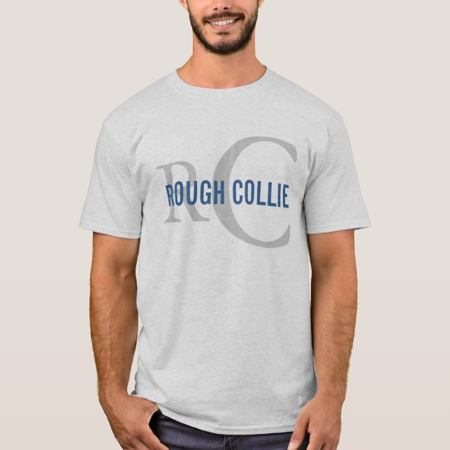 Rauer Collie-Zucht-Monogramm-Entwurf T-Shirt (Vorderseite)