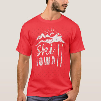 Raues abgenutztes Ski Iowa T-Shirt