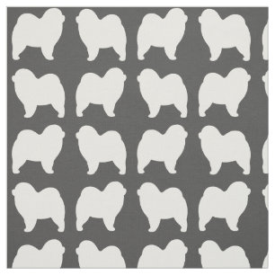 Raues Chow-Chow Chow-Chow Silhouette-Muster Stoff