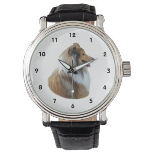 Raues Colliehundeporträt-Foto Armbanduhr