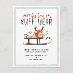 Raues Jahr   Lustiger Hunde-Weihnachtsurlaub Postkarte