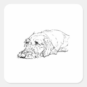 Rauhaar-Dachshund - Süßes Notizbuch Quadratischer Aufkleber