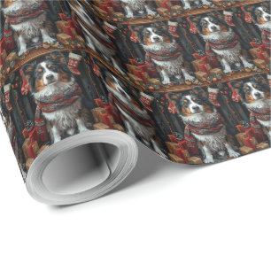 Rauhhaar Collie Hund mit Weihnachtsgeschenken Kami Geschenkpapier