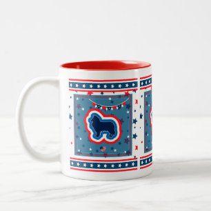 Rauhhaar Collie Rot Weiß Und Blau 4. Juli Zweifarbige Tasse