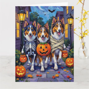 Rauhhaar Collie Trick-or-Treat Halloween-Kostüme Karte