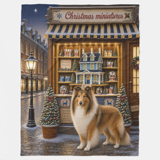 Rauhhaar Collie Urlaub Fleecedecke (Vorderseite)