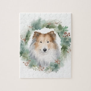 Rauhhaar Collie Weihnachts-Kranz Festlicher Hund