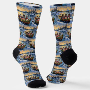 Rauhhaar Collie Weihnachtsboot Urlaub Socken