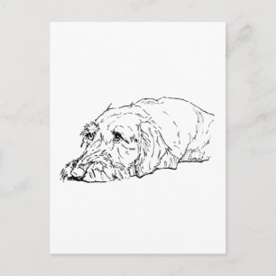 Rauhhaar-Dackel Kunst - Niedlich Postkarte