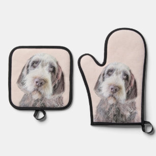 Rauhhaariger Griffon Malerei Haustier Hund Kunst Ofenhandschuh & Topflappen-Set