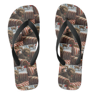 Rauhhaariger Vorstehhund Griffon Weihnachten Festl Flip Flops