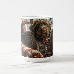 Rauhhaariger Vorstehhund Griffon Weihnachten Festl Kaffeetasse