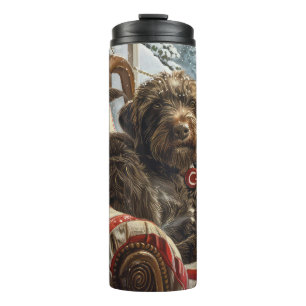 Rauhhaariger Vorstehhund Griffon Weihnachten Festl Thermosbecher