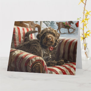 Rauhhaariger Vorstehhund Griffon Weihnachtsfest Karte
