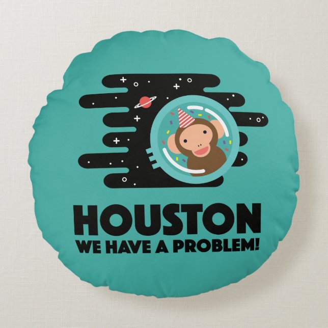 Raum-Affe Rundes Kissen (Vorderseite)