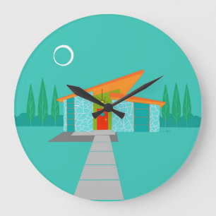Raum-Alters-Cartoon-Haus-runde Acrylwand-Uhr Große Wanduhr