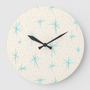 Raum-Alters-Türkis-Sternexplosion-Acrylwand-Uhr Große Wanduhr