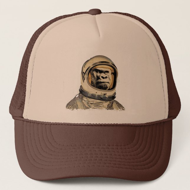 Raum    apeGorila espacial Raum-Affe Singe de l'e Truckerkappe (Vorderseite)