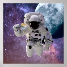 Raum, Astronaut, Kaffee überall
