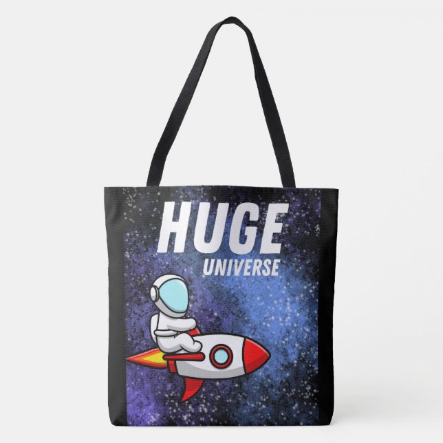 RAUM, ASTRONAUT, UFO, ROCKETSHIPS, UNIVERSUM TASCHE (Vorderseite)